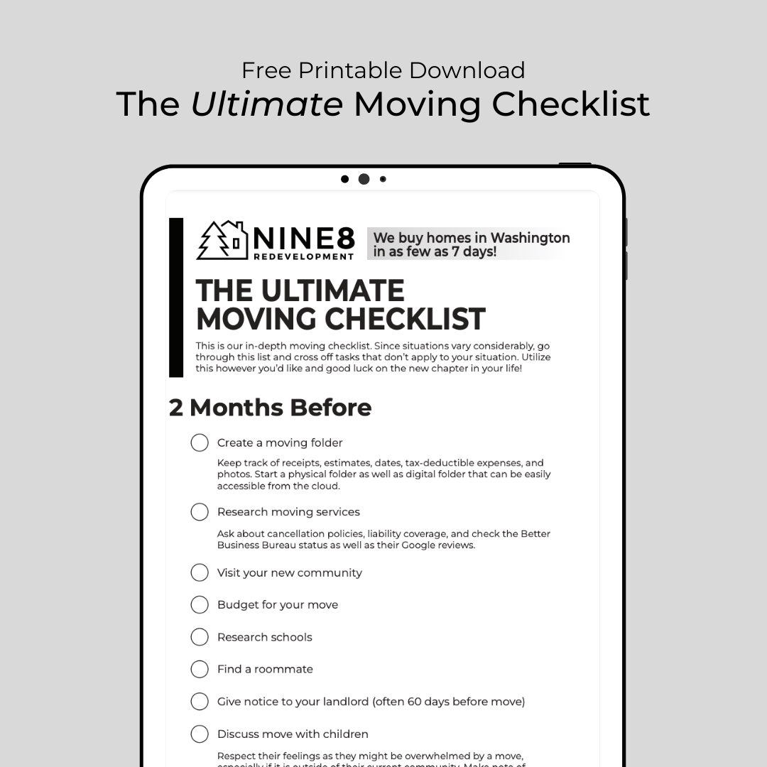 Free Printable Moving Checklist