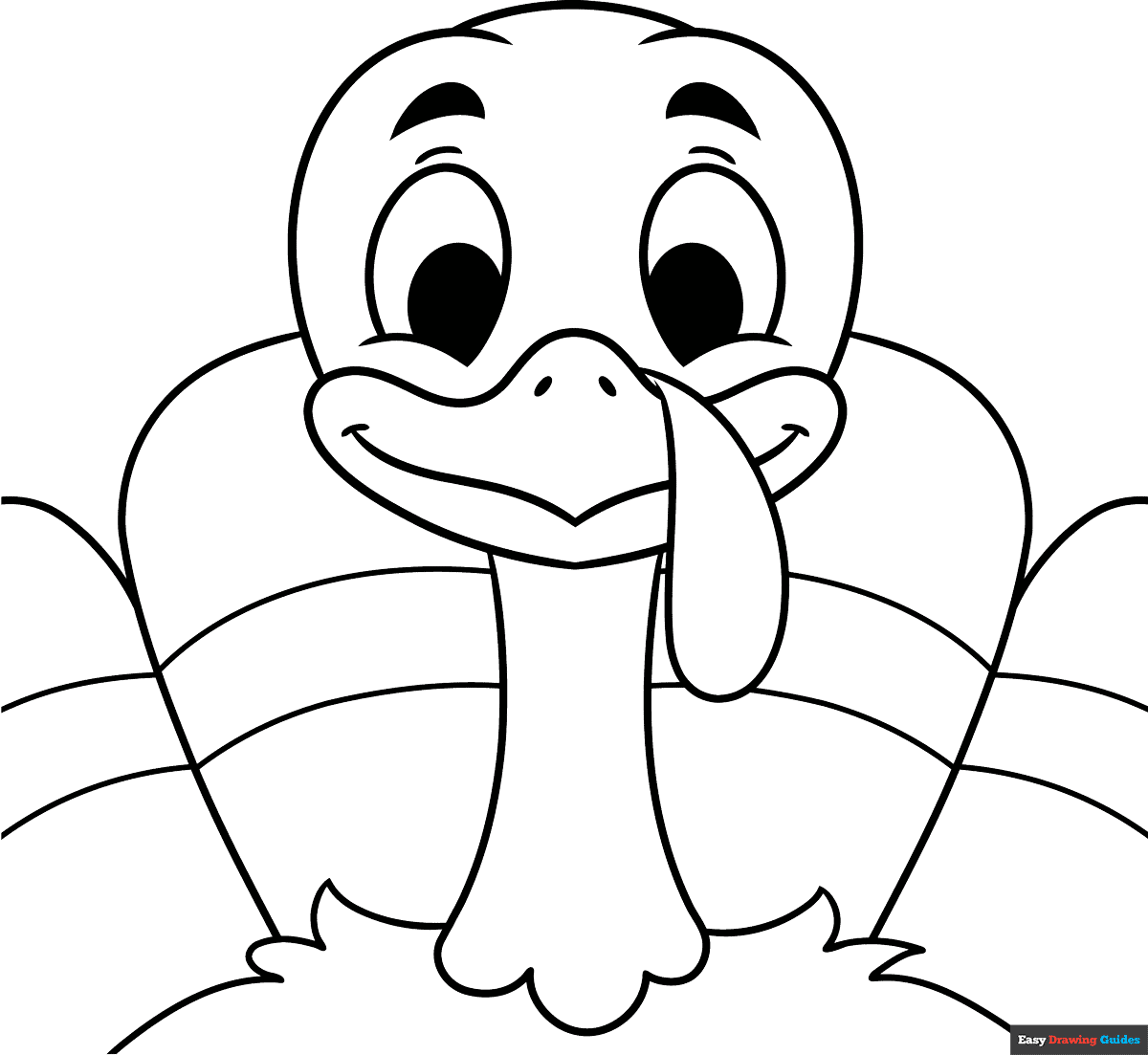 Turkey Face Coloring Page Easy Drawing Guides