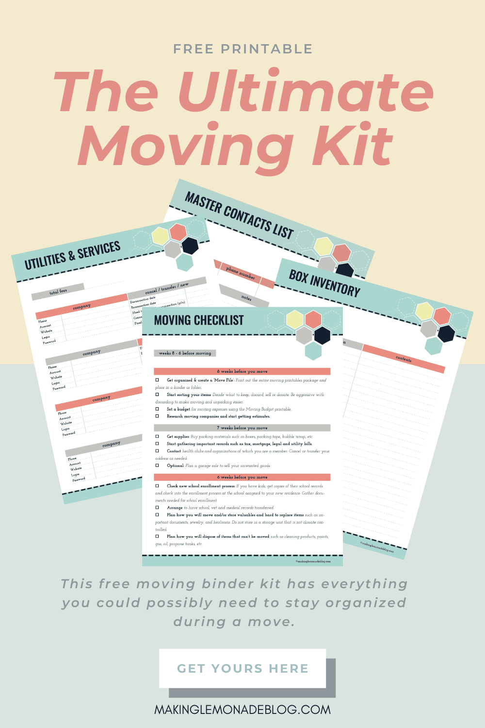 Ultimate Collection Of Moving Printables FREE Printable Moving Binder 