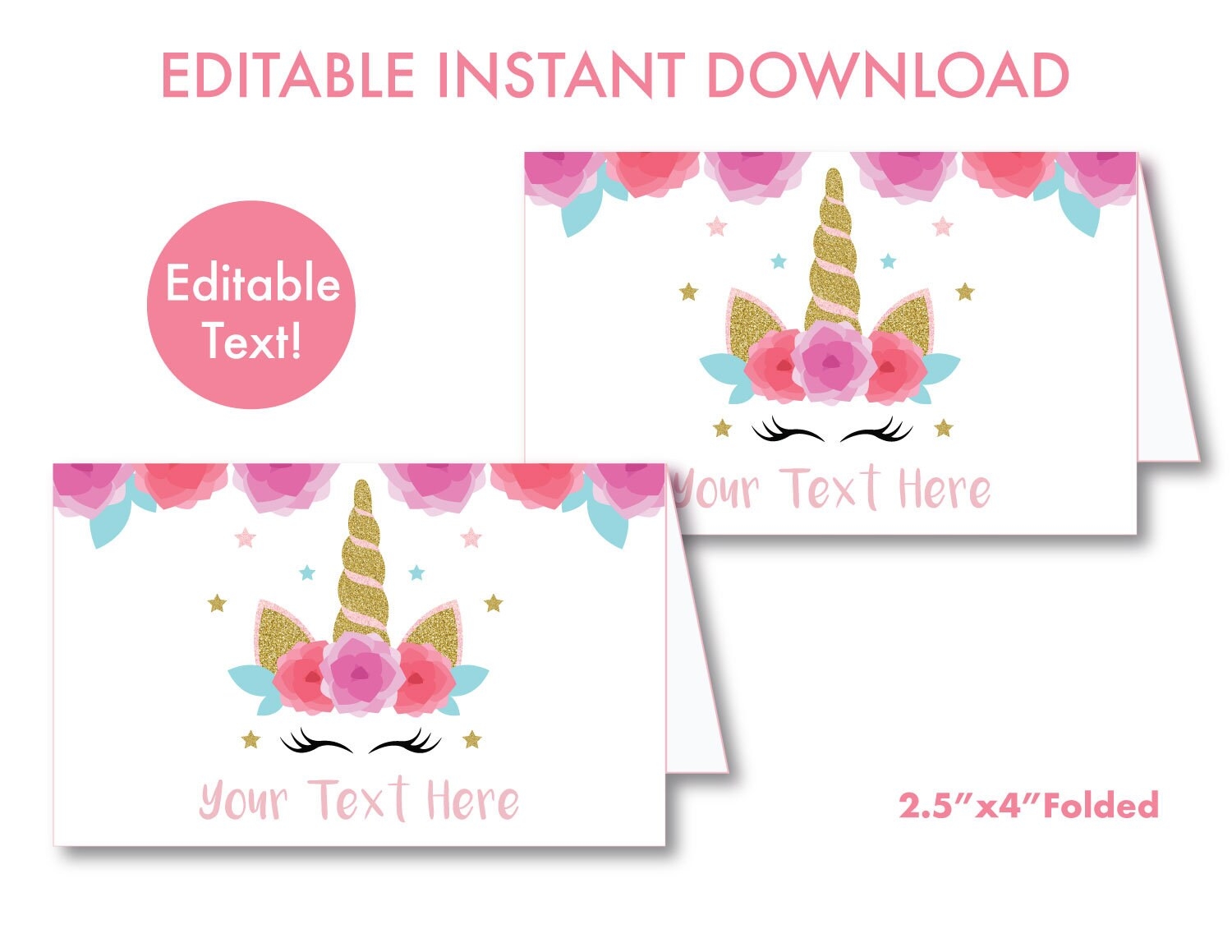Unicorn Food Labels Printable Unicorn Party Printables Unicorn Food Cards Unicorn Table Tents Unicorn Party Supplies Digital M1 Etsy