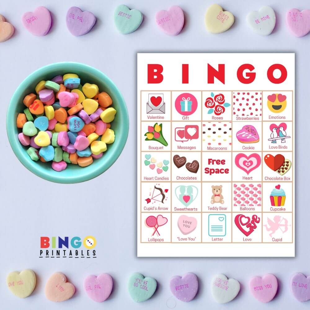 Conversation Heart Bingo Free Printable