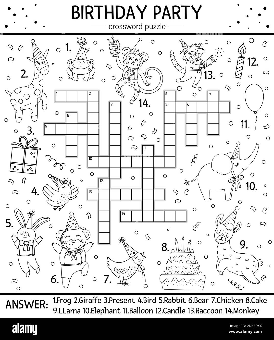 Birthday Crossword Puzzles Free Printable