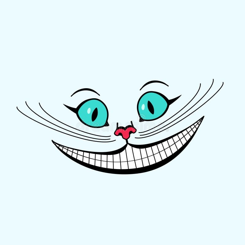 Vector Illustration Of Cheshire Cat Alice In Wonderland The Face Of The Cat The Head Of A Cat With A Big Mustache Stock Vector Illustration Of Book Coloring 191562573