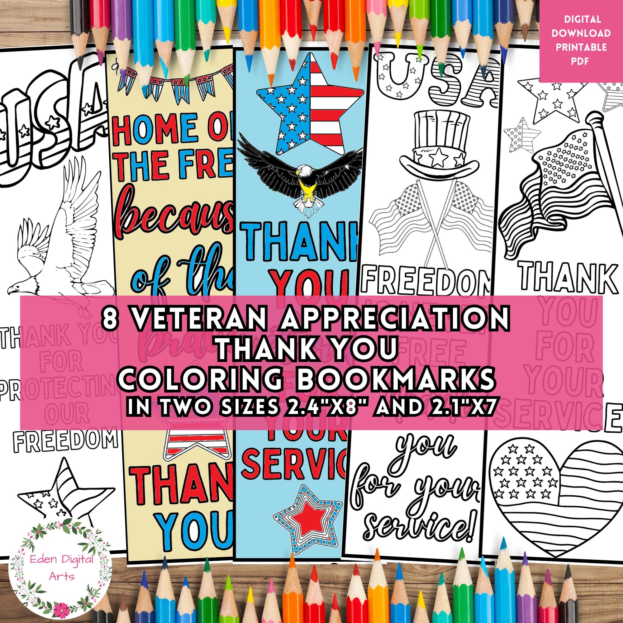Veteran s Day Coloring Thank You Bookmarks Military Appreciation Low Prep Craft DIY Gifts Book Markers Classful