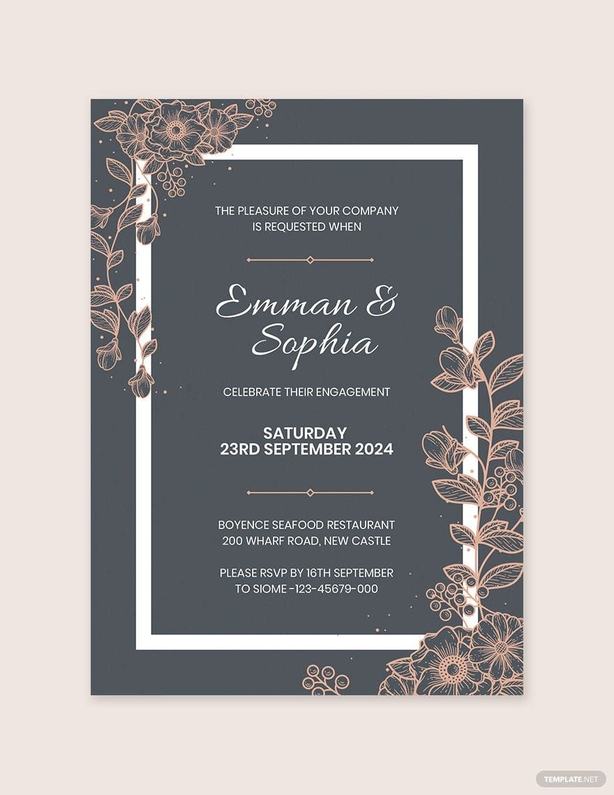 Vintage Engagement Part Invitation Template In Illustrator PSD Download Template