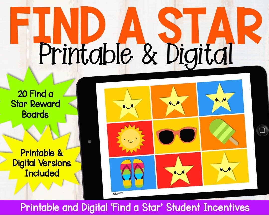 VIPKID Props And Student Incentives VIPKID Find A Star Rewards For Online ESL Virtual Learning Printable And Digital Google Slides Etsy