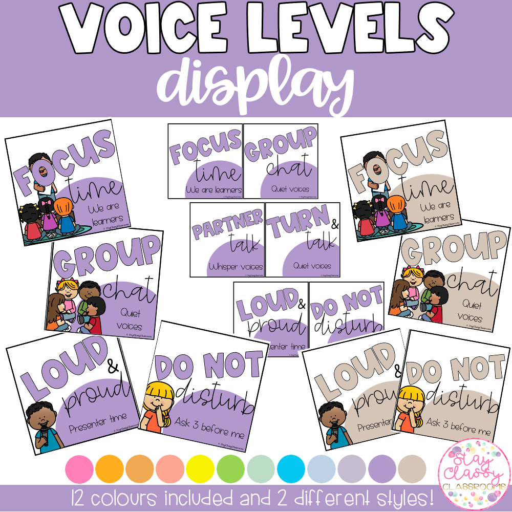 Voice Level Posters Stay Classy Classrooms