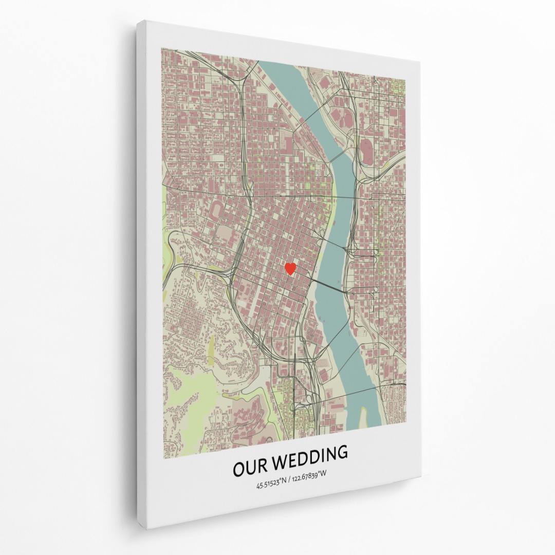 Wedding Map Canvas Positive Prints
