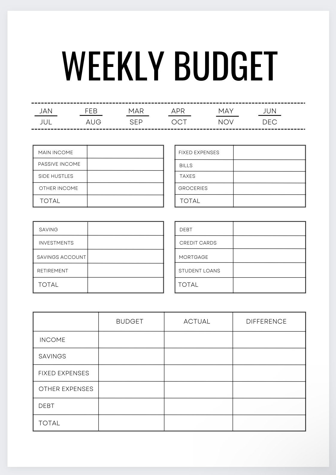 Weekly Budget biweekly Budget budget Template budget By Paycheck financial Planning budget Binder saving Money paycheck Budget budget Sheet Etsy