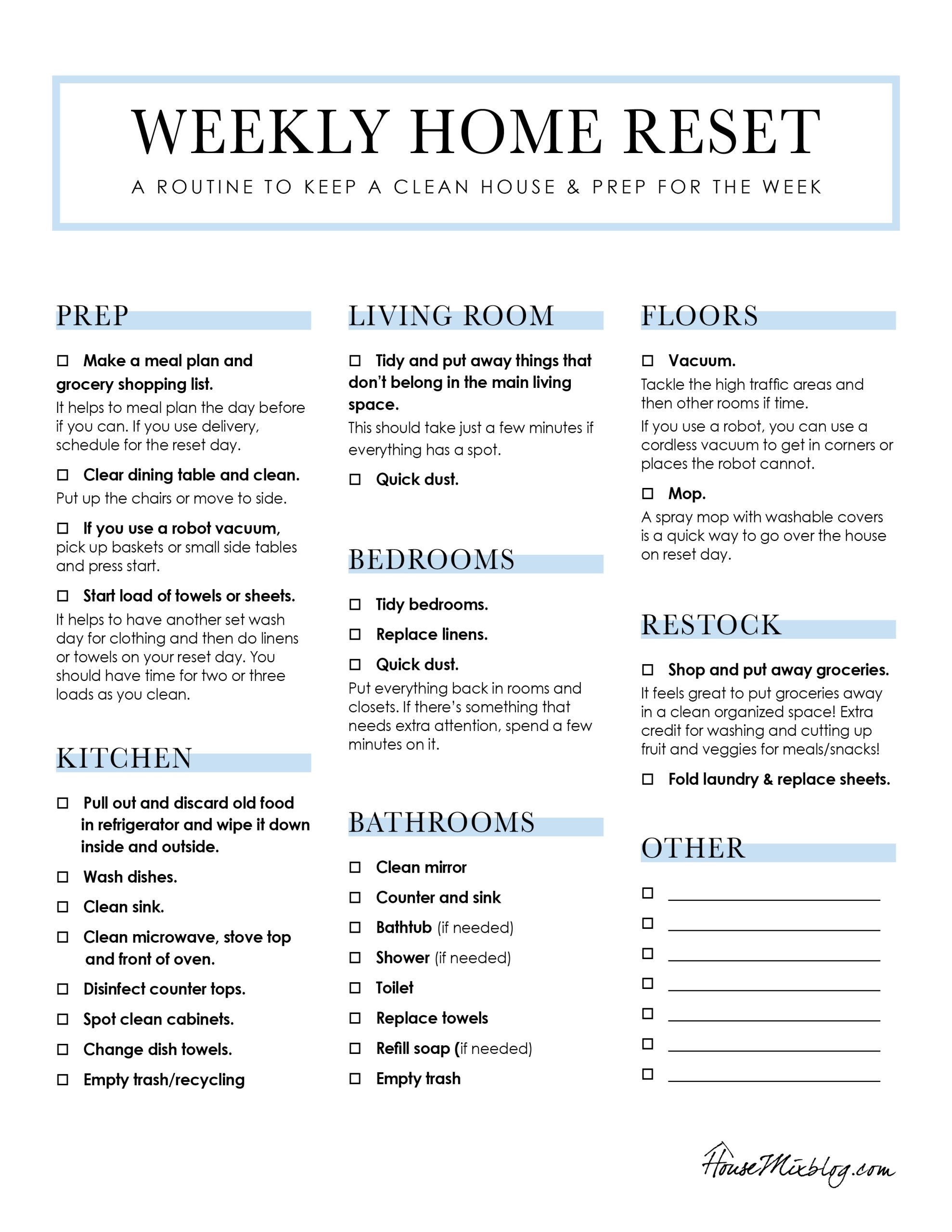 Free Printable Home Maintenance Checklist