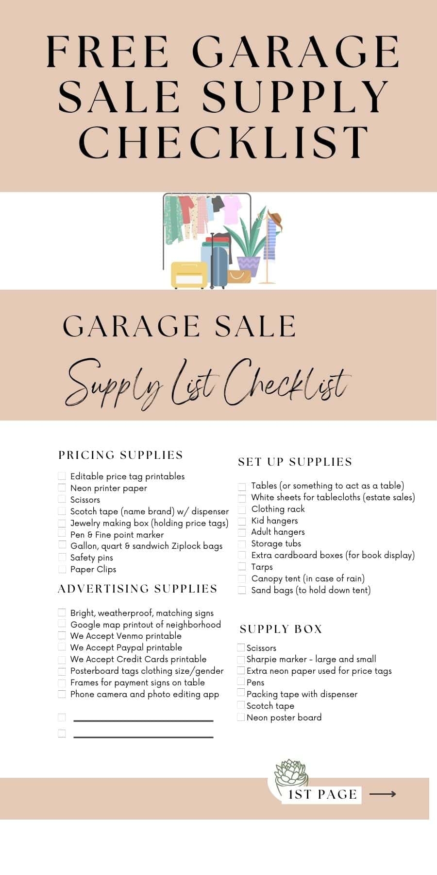 Free Garage Sale Printables