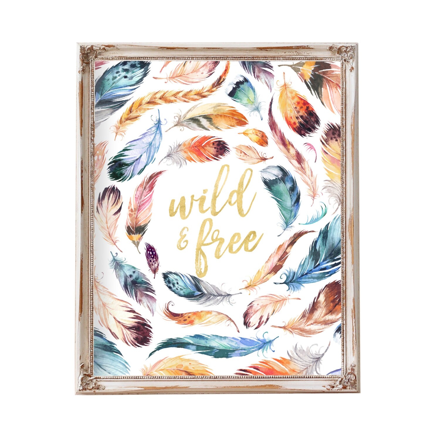 Wild And Free Printable Art Boho Art Feather Art Girl Nursery Art Nursery Wall Art Printable Quote Tribal Art Feather Art Woodland Etsy