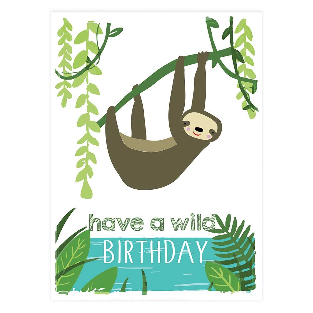 Free Printable Sloth Birthday Card