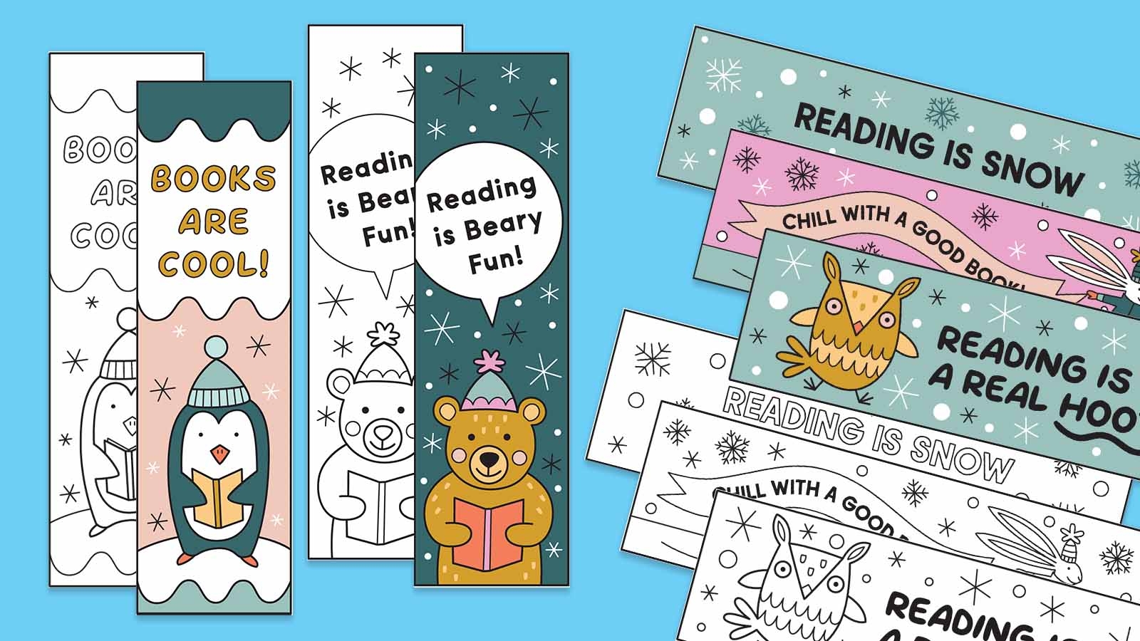 Winter Bookmarks Free Printable With 5 Designs