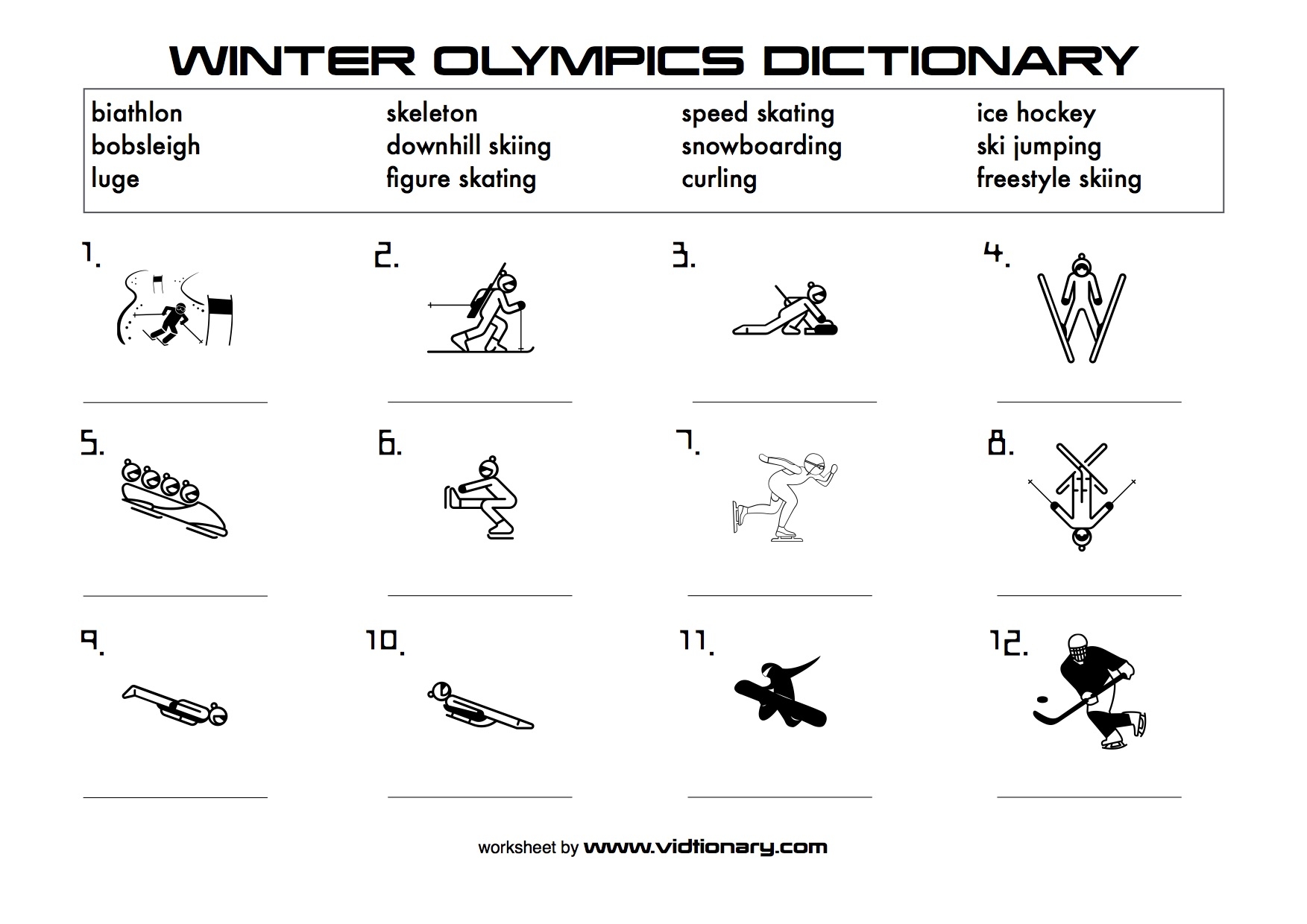 Winter Olympics Lesson Vidtionary A Video Dictionary