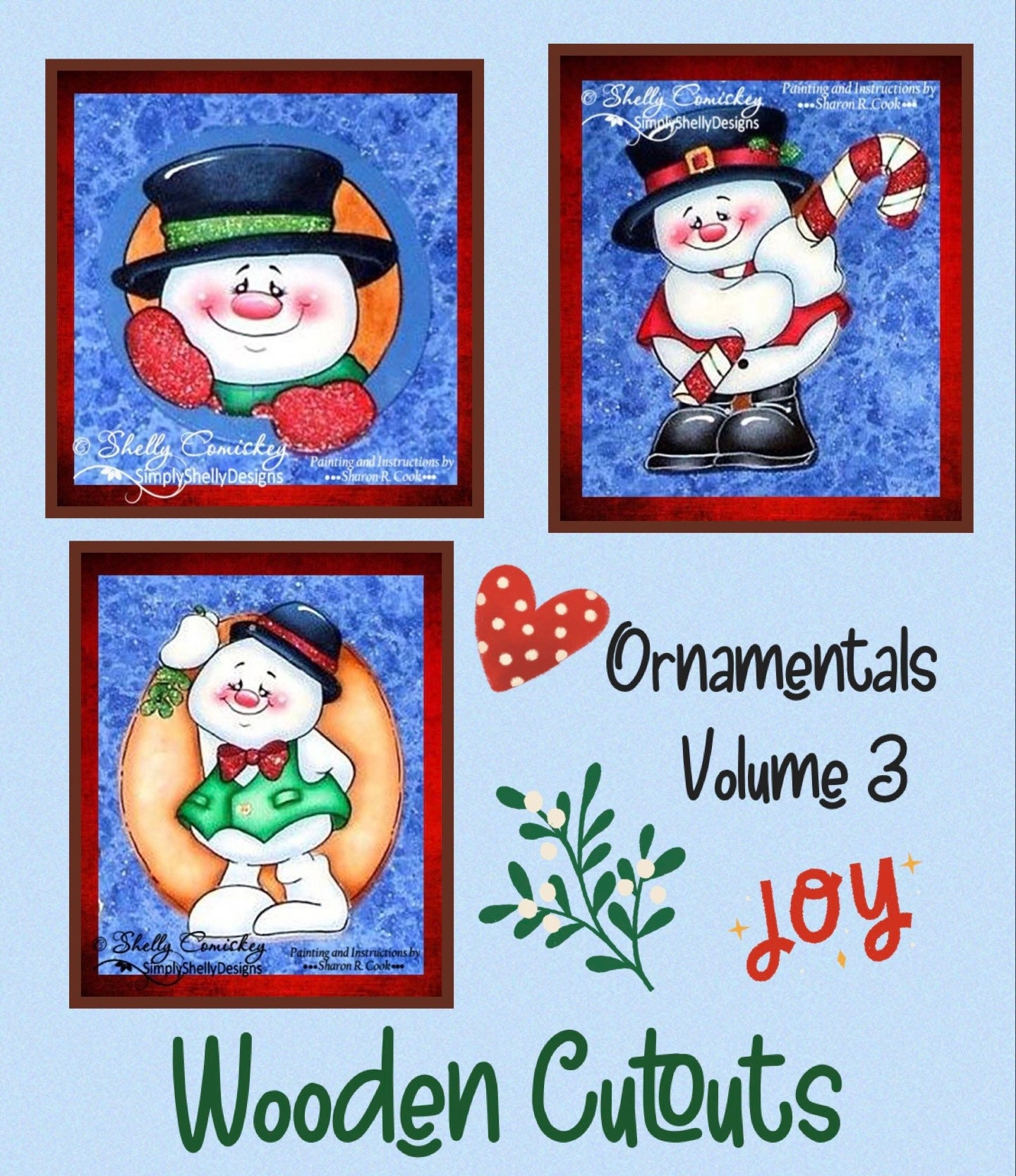 Wooden CUTOUTS For Ornamentals volume 3 Ornamentsdesigned By Shelly Comiskey Painted By Sharon Cook Etsy