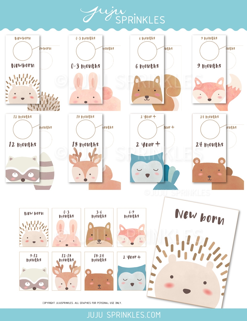 Woodland Animal Baby Closet Dividers And Labels Printable Juju Sprinkles