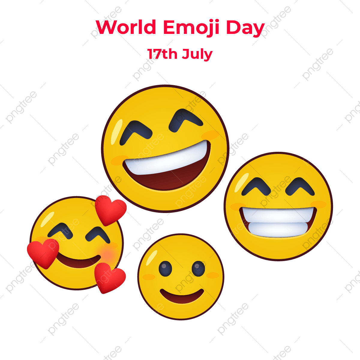 World Emoji Day Vector Art PNG World Emoji Day With Lettering Emoticons Happy Yellow Smiley In A Flat Design And Text Text Icons World Icons Emoji Icons PNG Image For Free Download