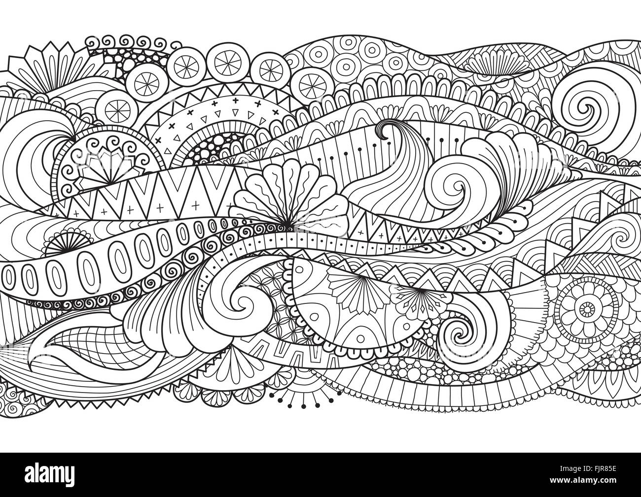 Zentangle Vector Vectors Ocean Hi res Stock Photography And Images Alamy