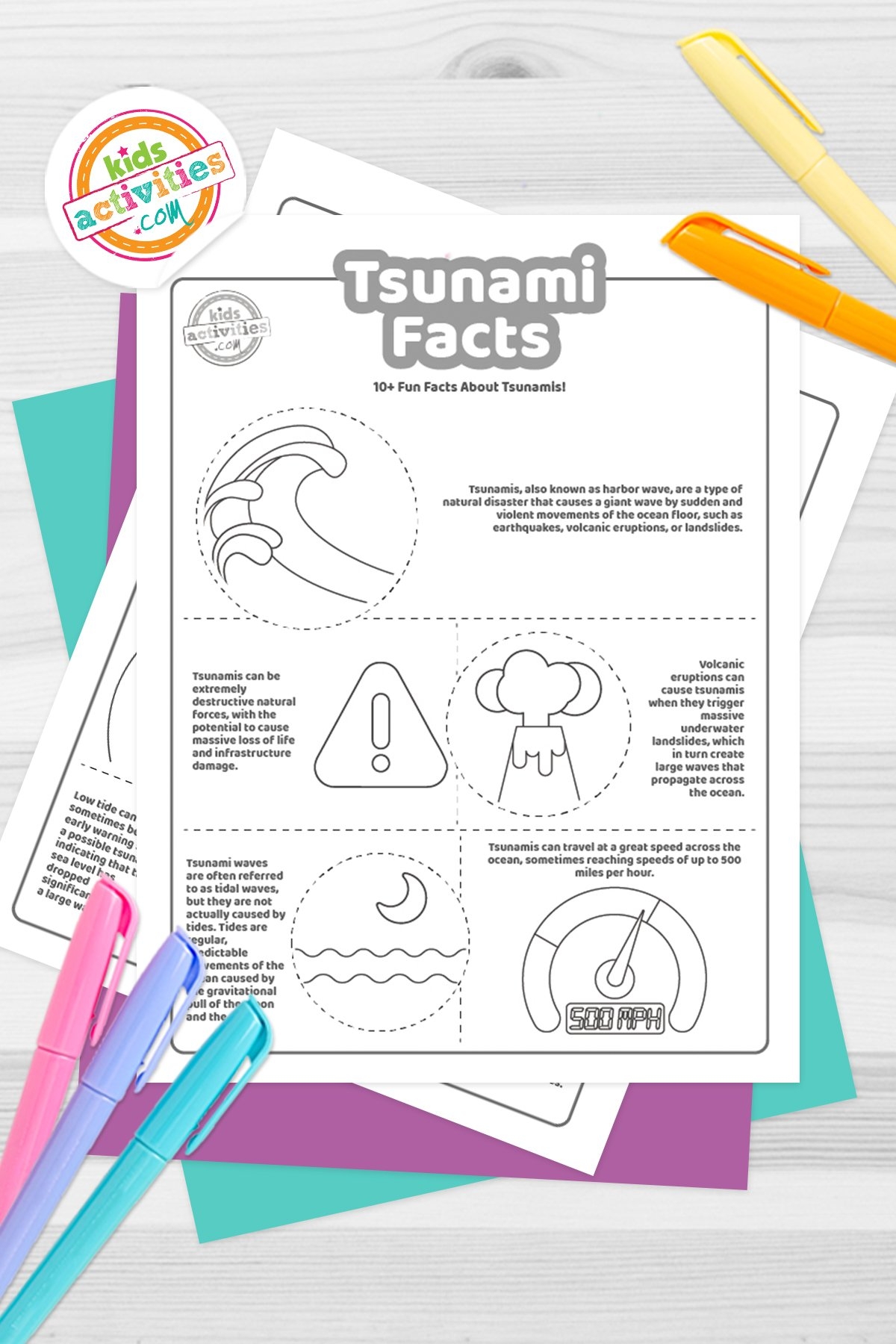 10 Cool Facts About Tsunamis Coloring Pages Kids Activities Blog