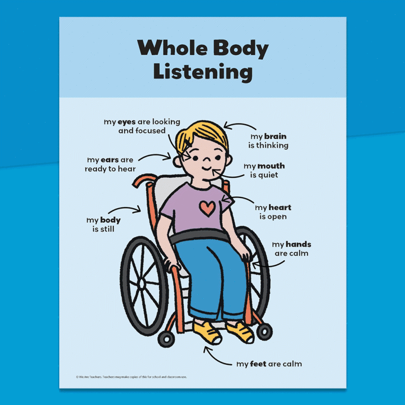 10 Unique Ways To Teach Whole Body Listening Plus Free Poster 