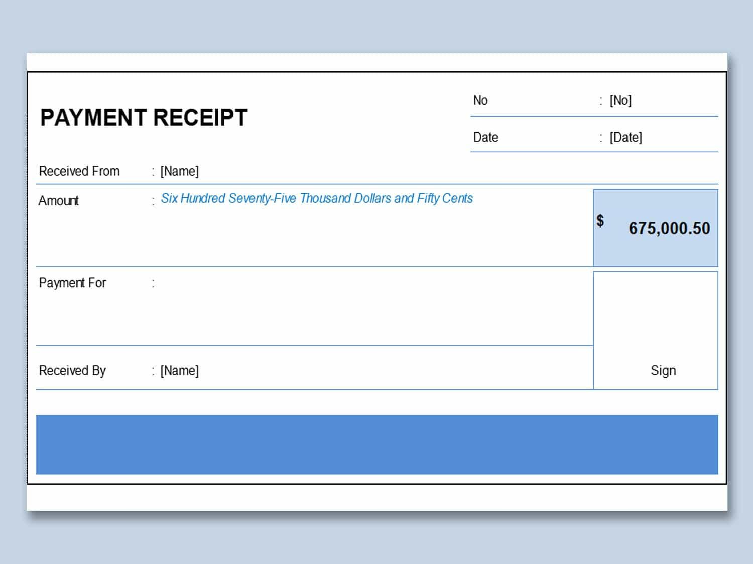 Free Printable Receipt Of Payment