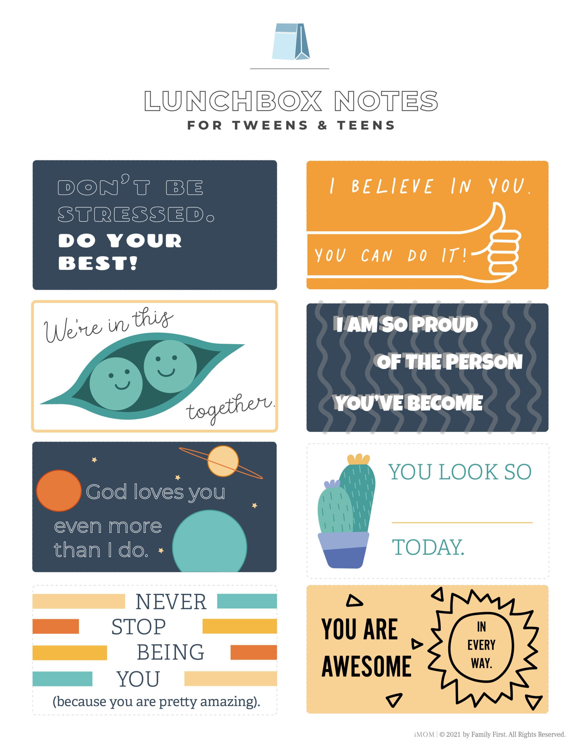 16 Free Cute Printable Lunchbox Notes For Tweens Teens IMOM