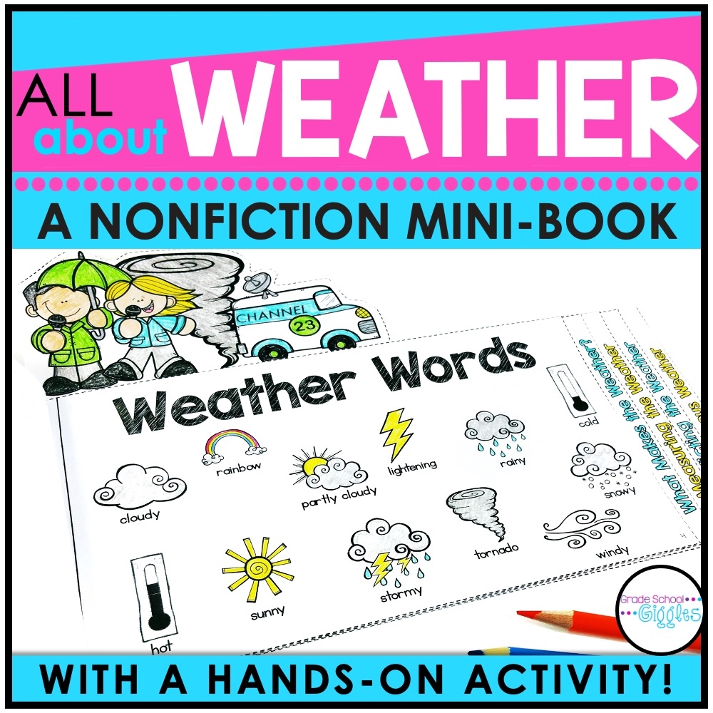 167B Weather Mini Book Cover Grade School Giggles