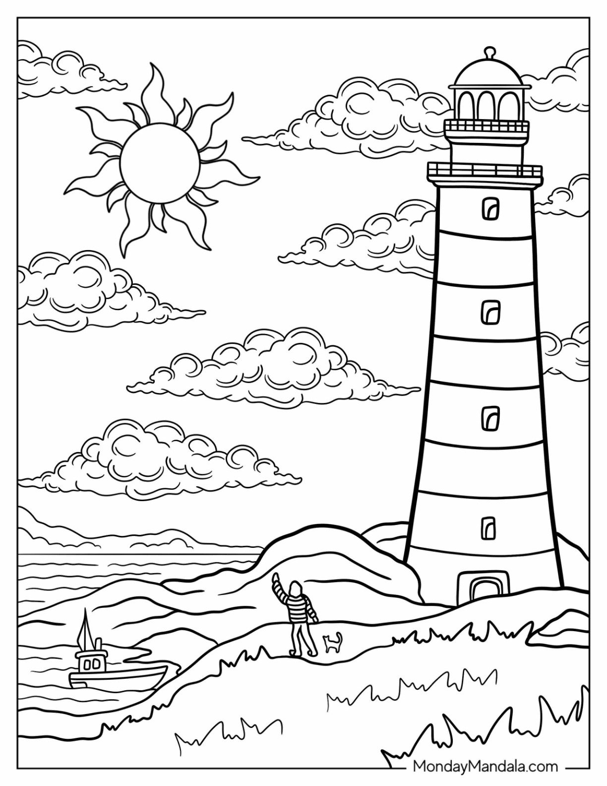 20 Lighthouse Coloring Pages Free PDF Printables 