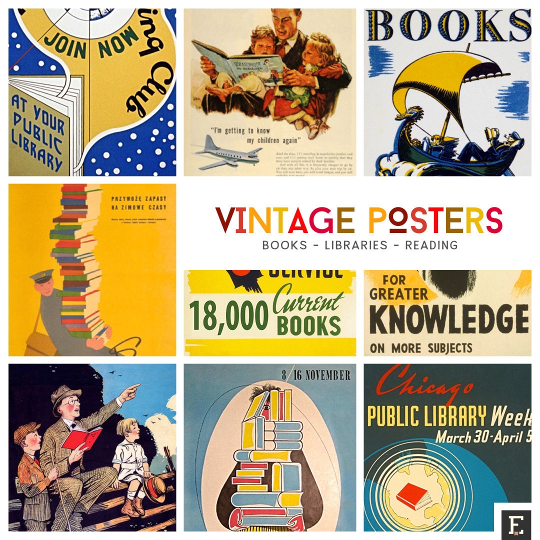 23 Vintage Posters About Books And Libraries Ebook Friendly