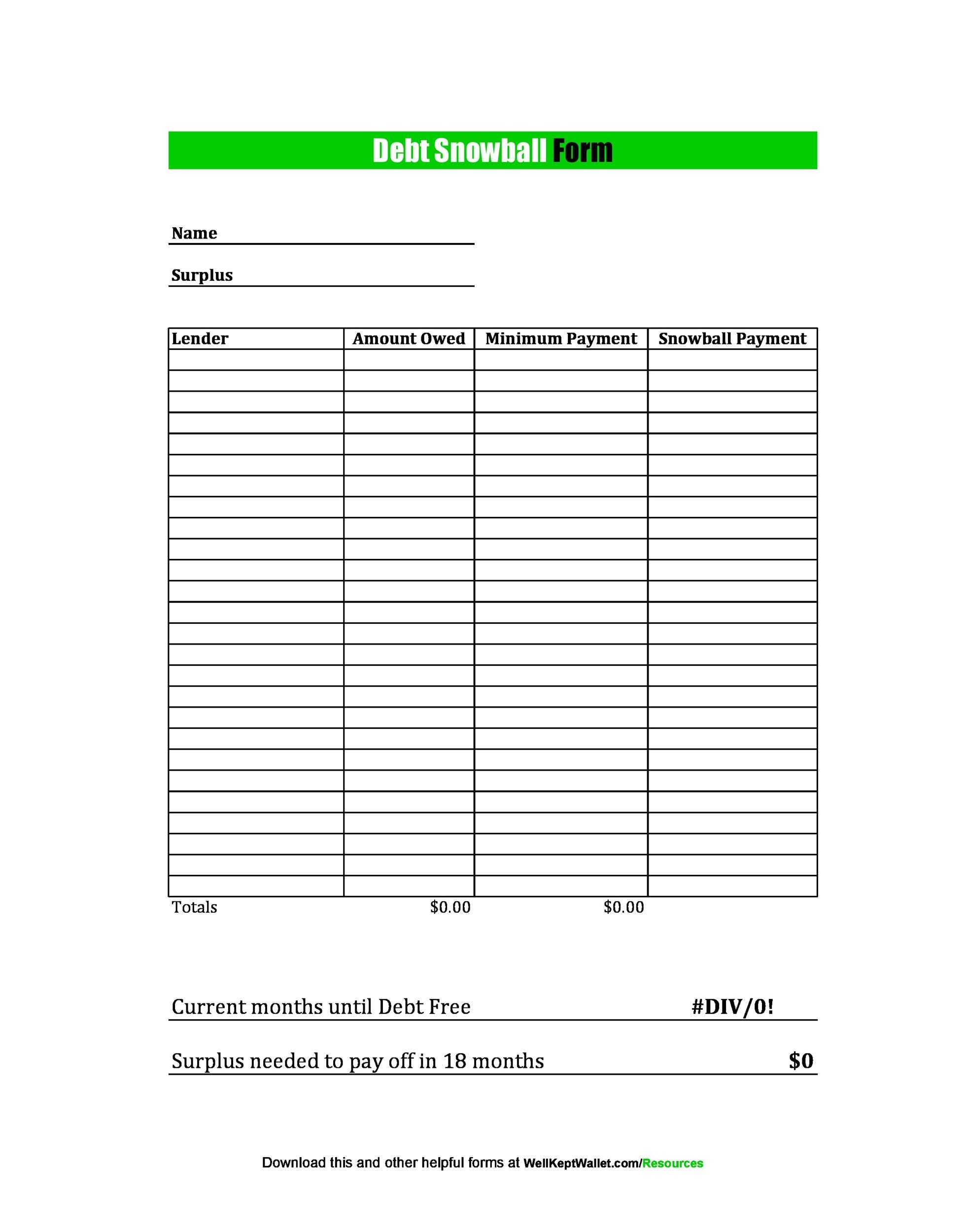 38 Debt Snowball Spreadsheets Forms Calculators 