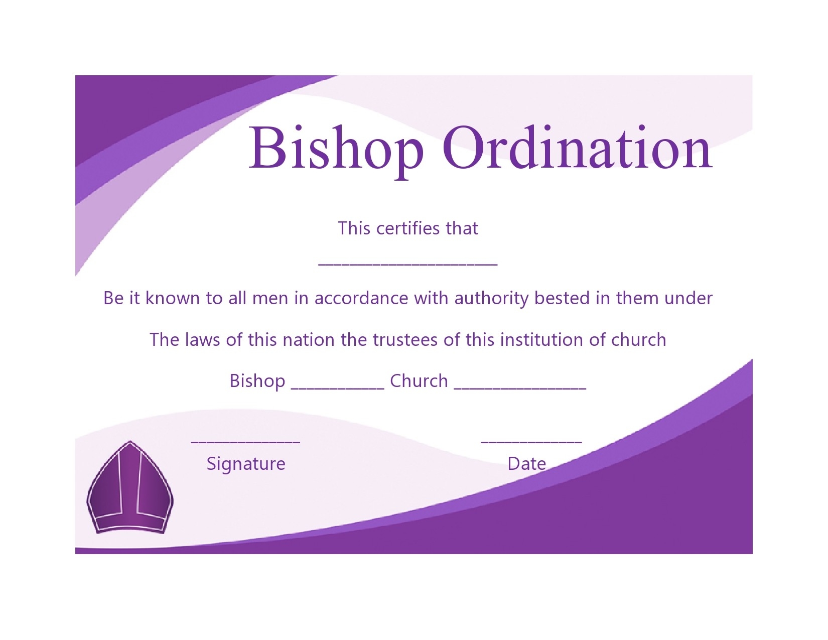 Free Printable Deaconess Ordination Certificate