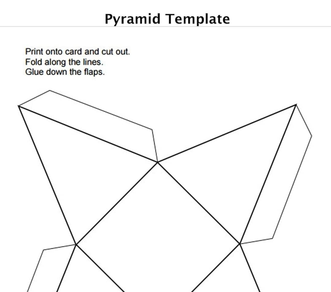 3D Pyramid Template To Print Card Cut Out Design Yourself Shape Card Print A4 Template DIY Accessories Jpg Download Etsy