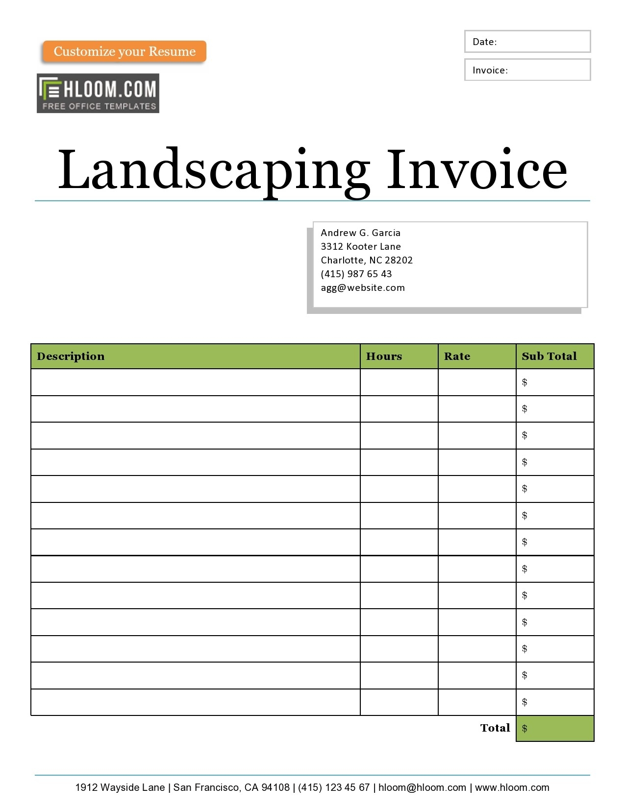 40 Printable Landscaping Invoice Templates Examples 