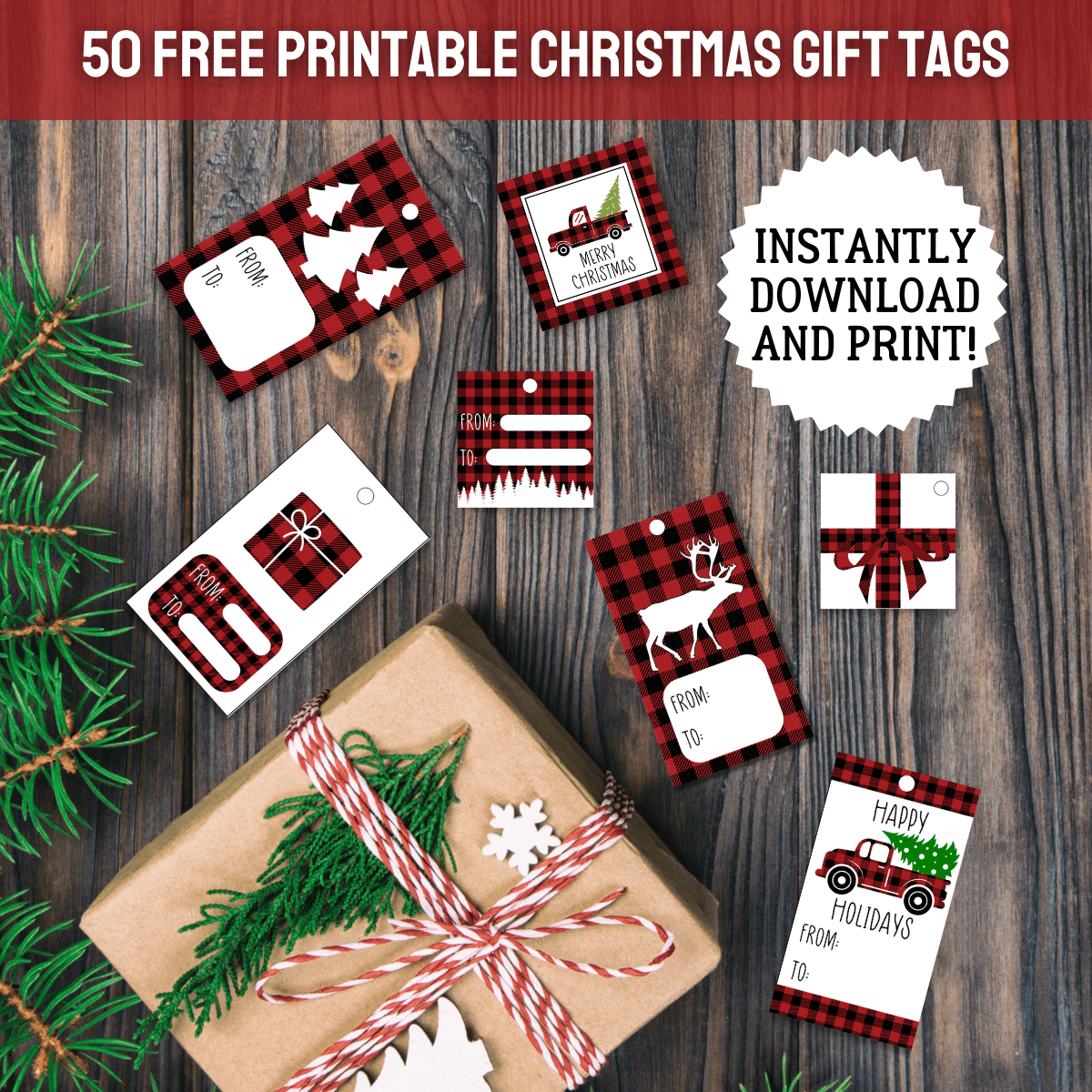 50 Buffalo Plaid Free Printable Christmas Gift Tags Prudent Penny Pincher