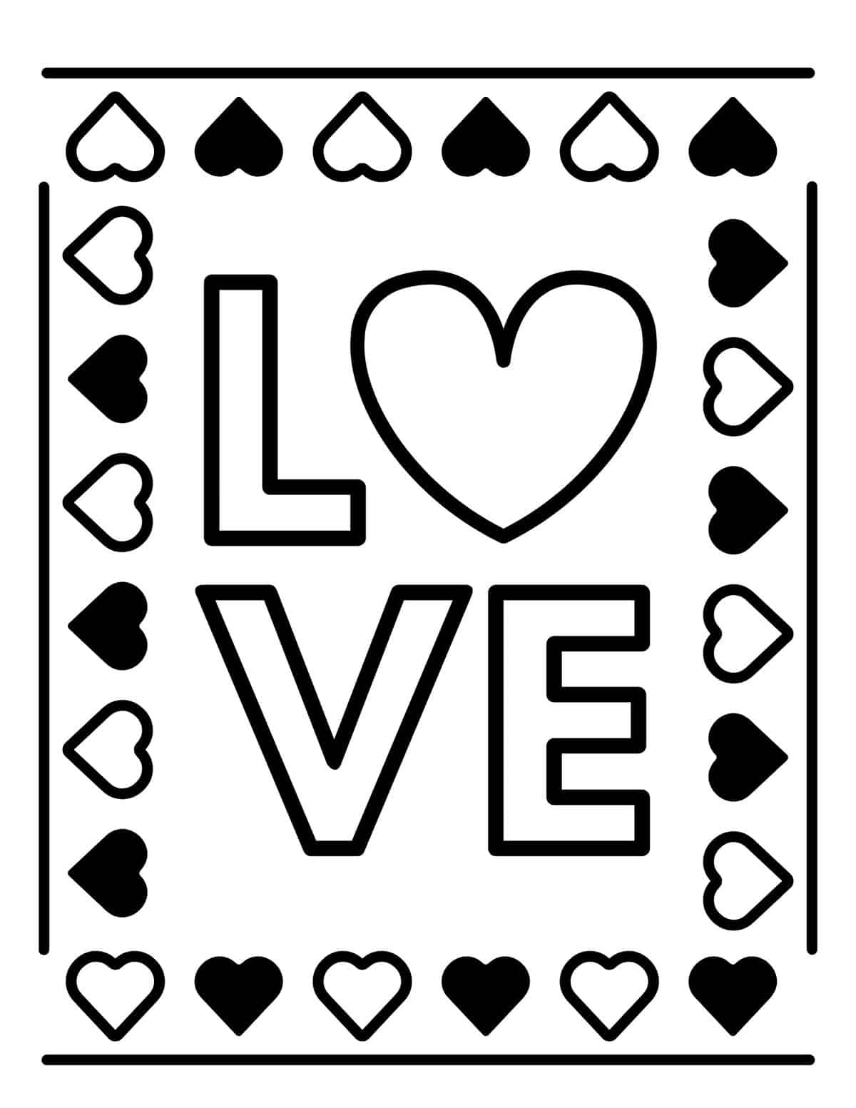 Free Printable Valentines Cards Coloring