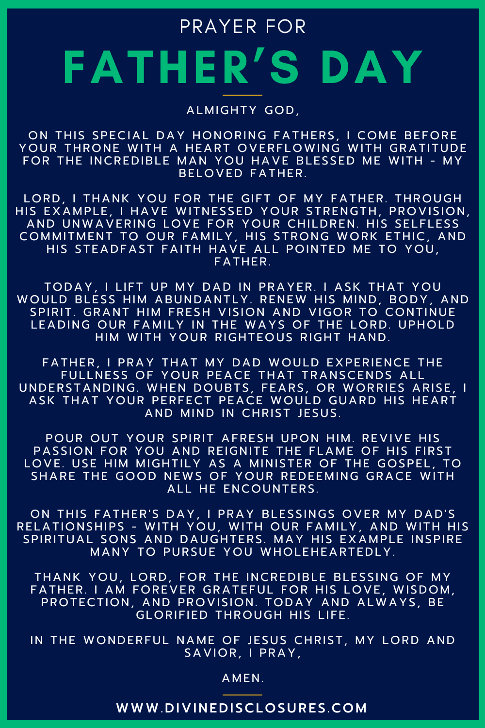 Free Printable Father S Day Prayers