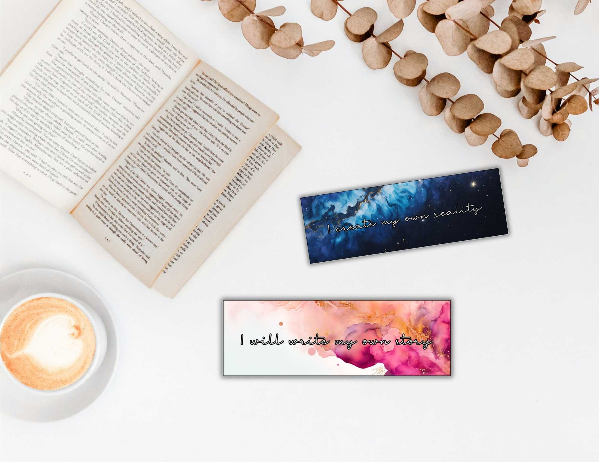 8 Printable Recovery Bookmarks Alcohol Ink Theme FREE Personalized Bookmark Hollow To Whole