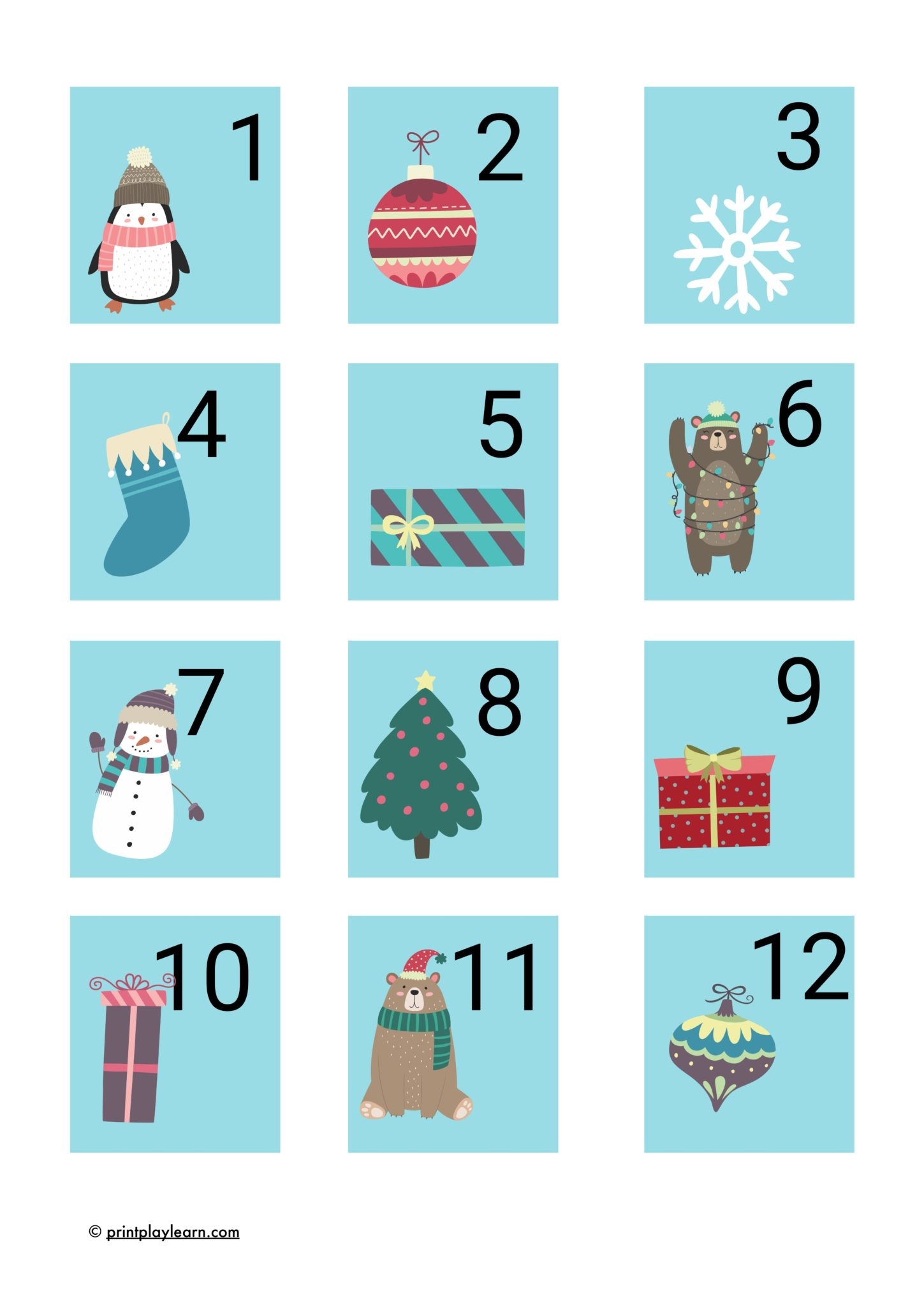 Free Printable Advent Numbers