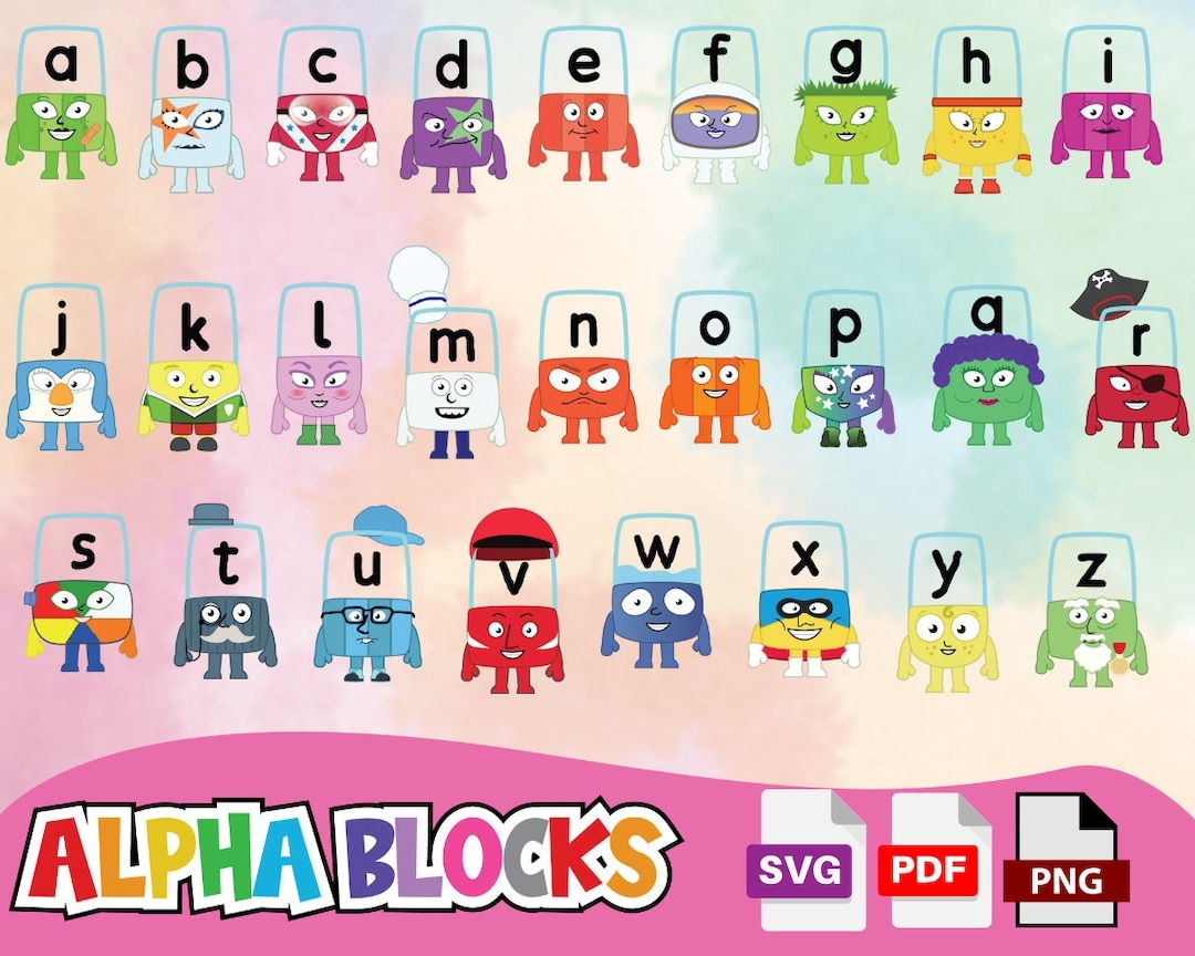 Alpha Blocks SVG Bundle Alpha Blocks Vector Set SVG PDF Png Cartoon Svg Alpha Blocks Vector Set Etsy