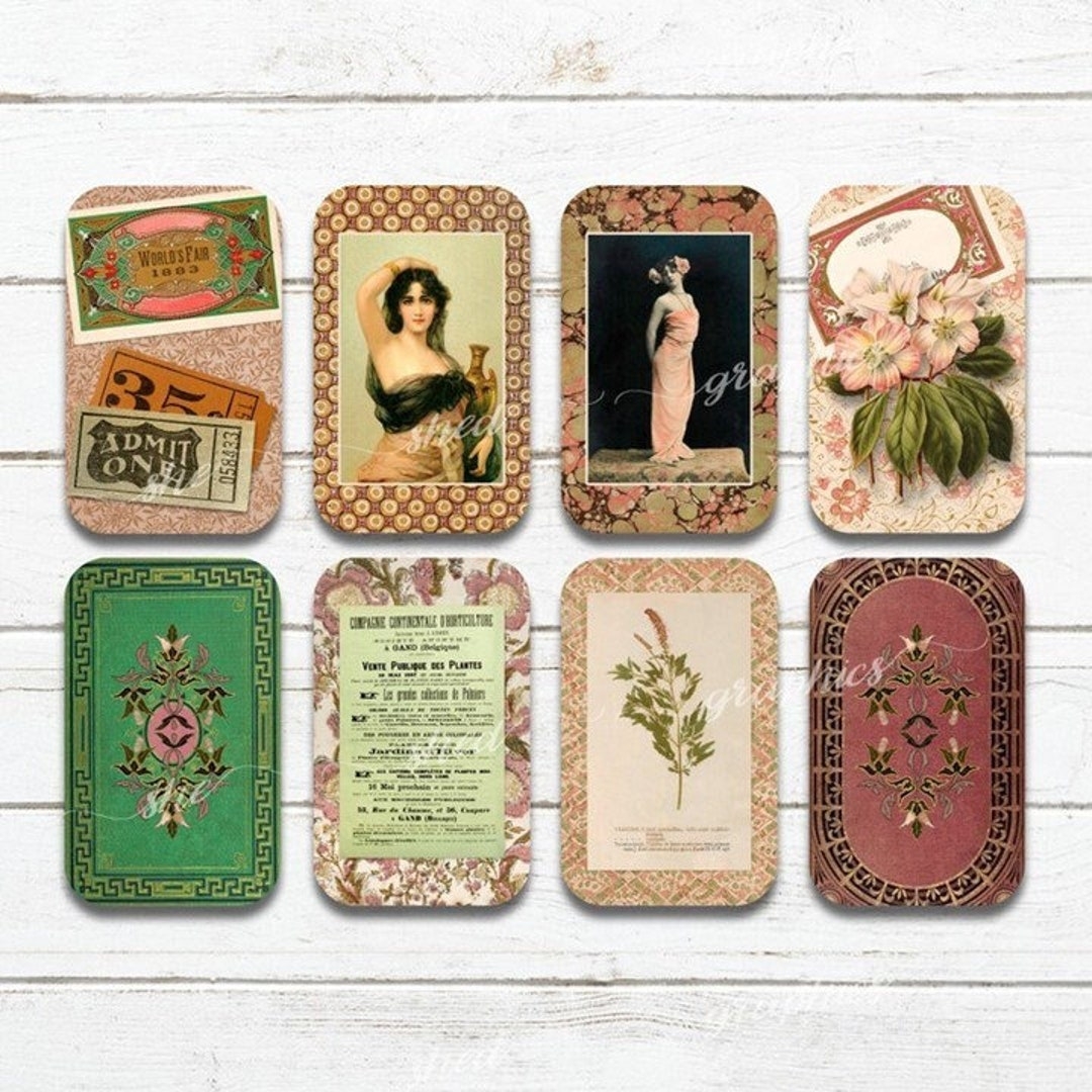 Altoid Tin Inserts Vintage Pink Ephemera Printable Digital Download Collage Sheet Gift Tag Candy Tin Decoupage Altoid Tin Vintage Etsy