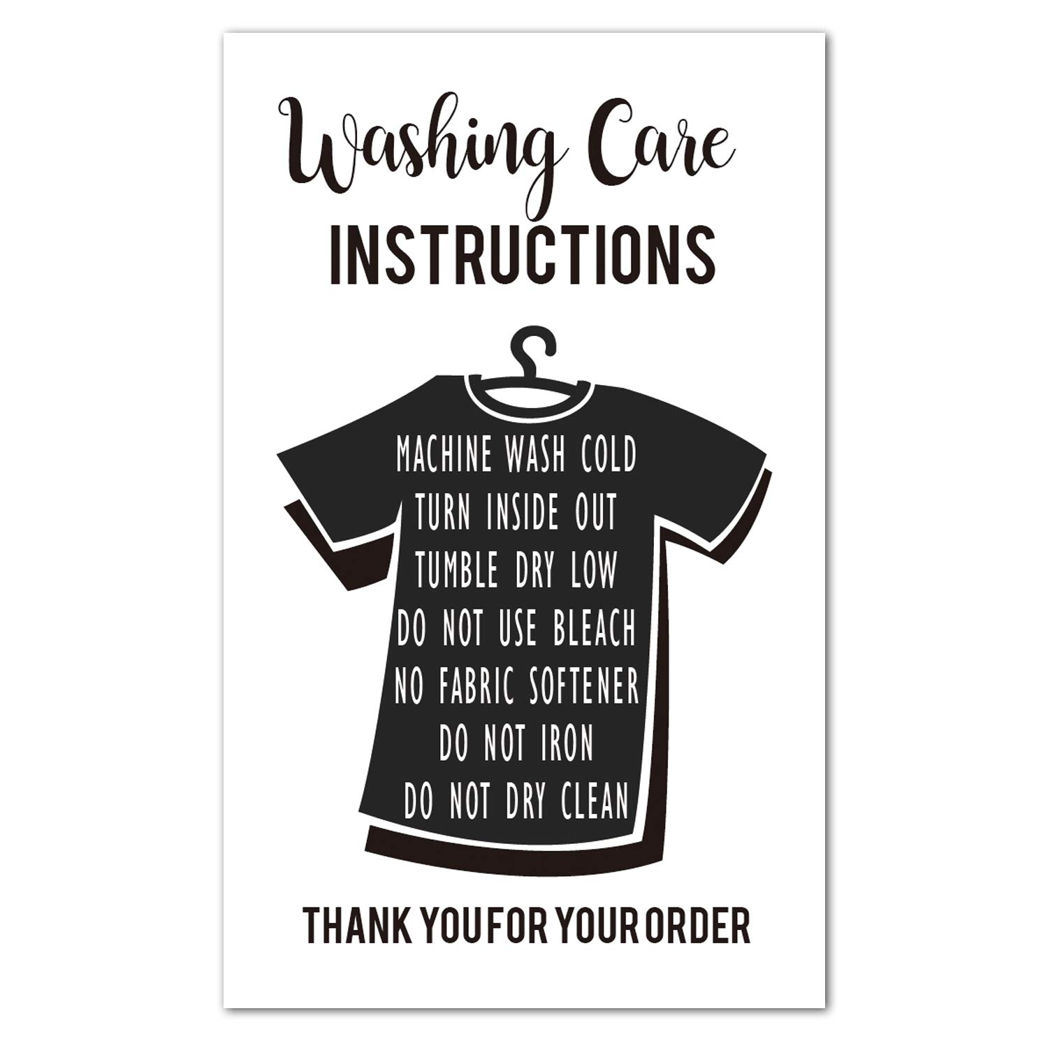 Amazon 50 Care Instruction Cards T Shirt Washing Instructions Cards Care Instructions Insert For Small Business Packaging Customer Directions Cards Small Online Shop Package Insert 3 5 X 2 Inch Office Products