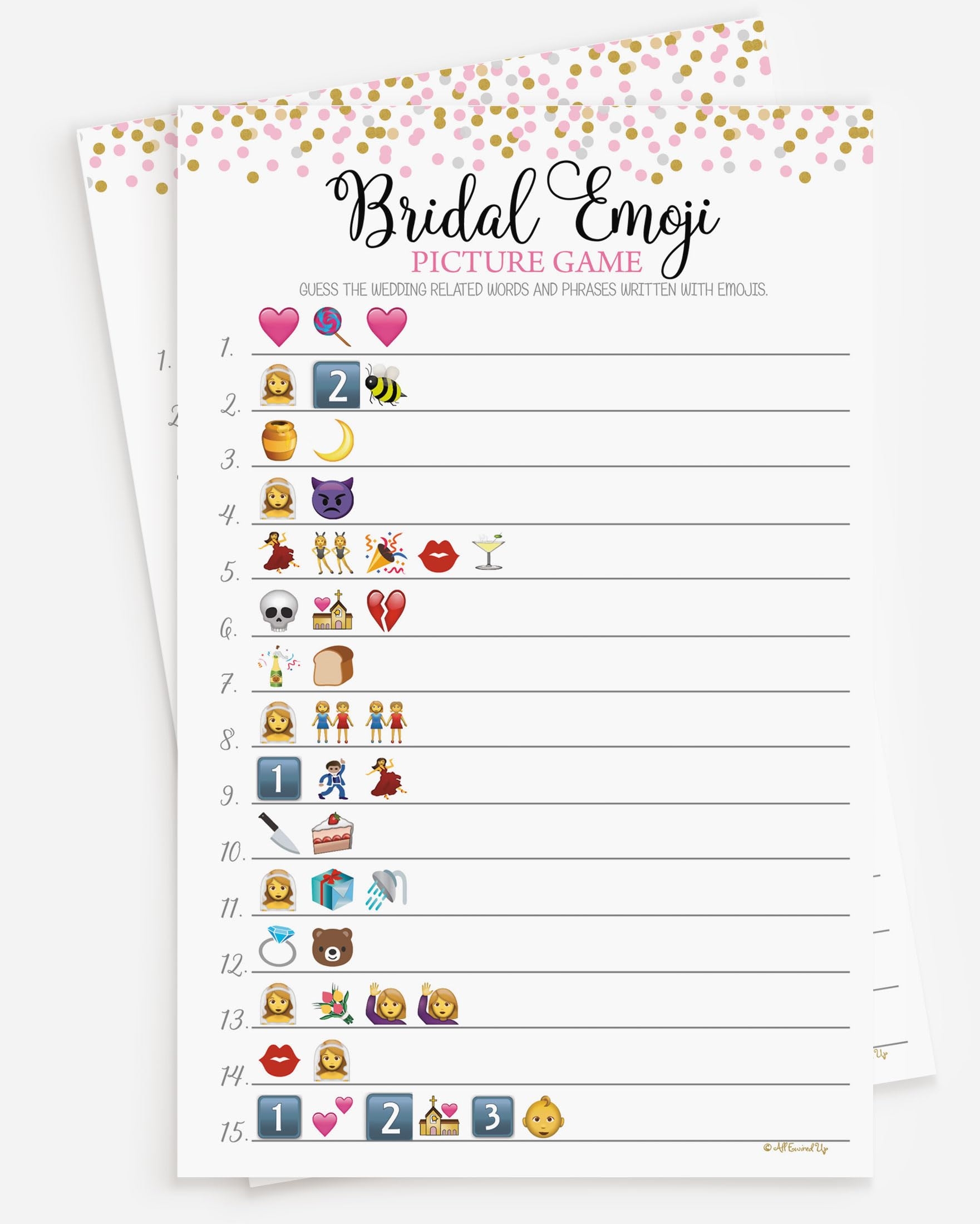 Free Printable Wedding Emoji Pictionary