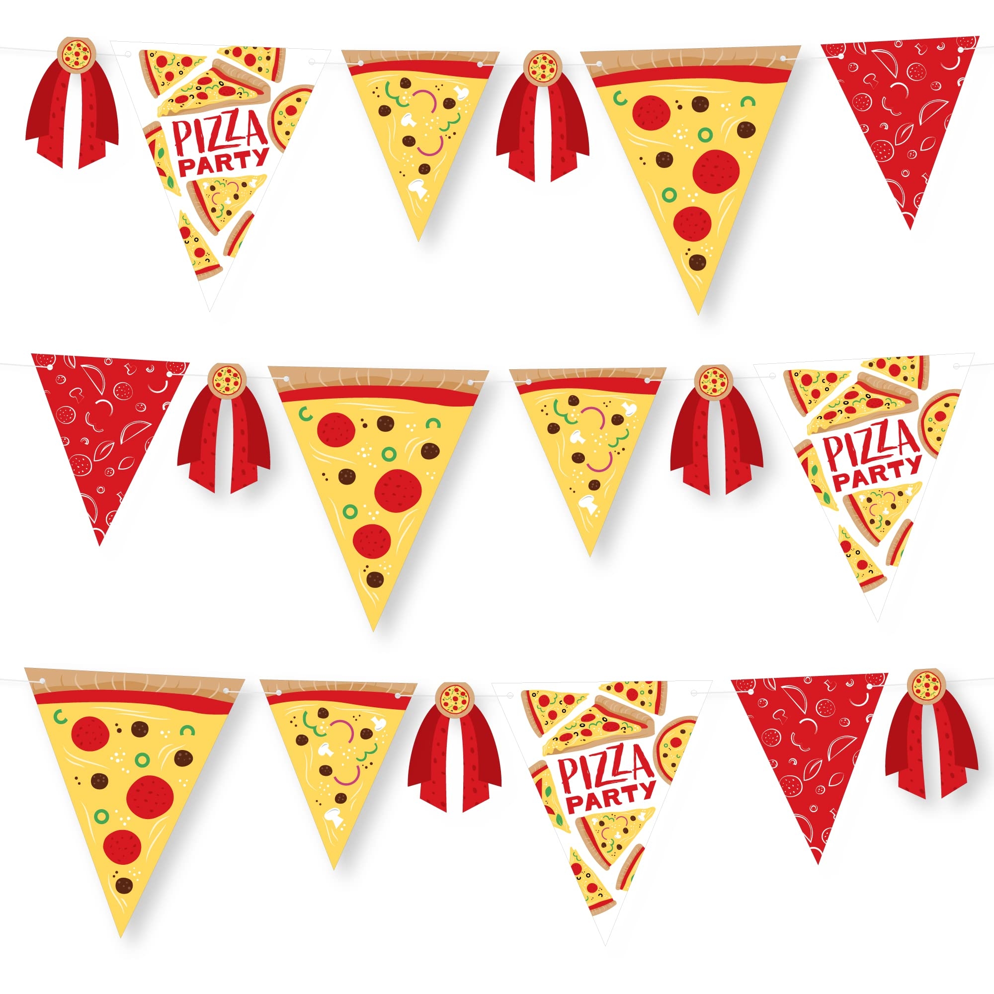 Amazon Big Dot Of Happiness Pizza Party Time DIY Baby Shower Or Birthday Party Pennant Garland Decoration Triangle Banner 30 Pieces Home Kitchen