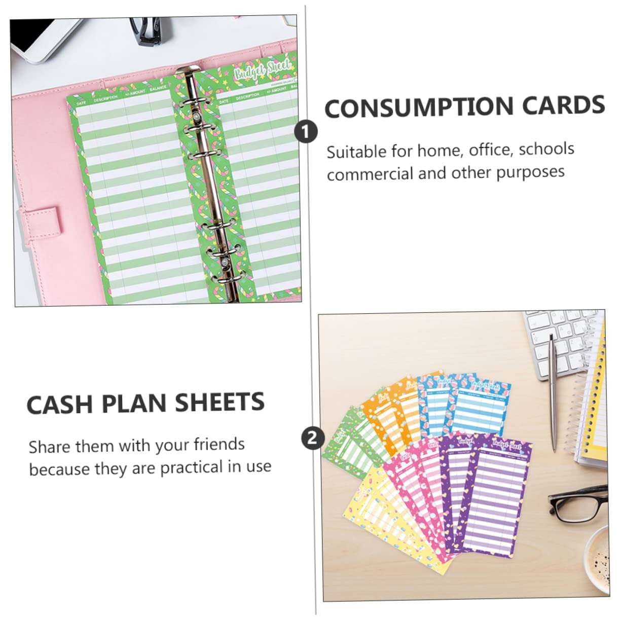 Amazon COHEALI 24pcs Budget Card Budget Planner Inserts Binders For Cards Binder For Cards Card Envelopes Card Binder Budget Binder Cash Budget Worksheet Binder Clip Money Paper Office Punch Hole 