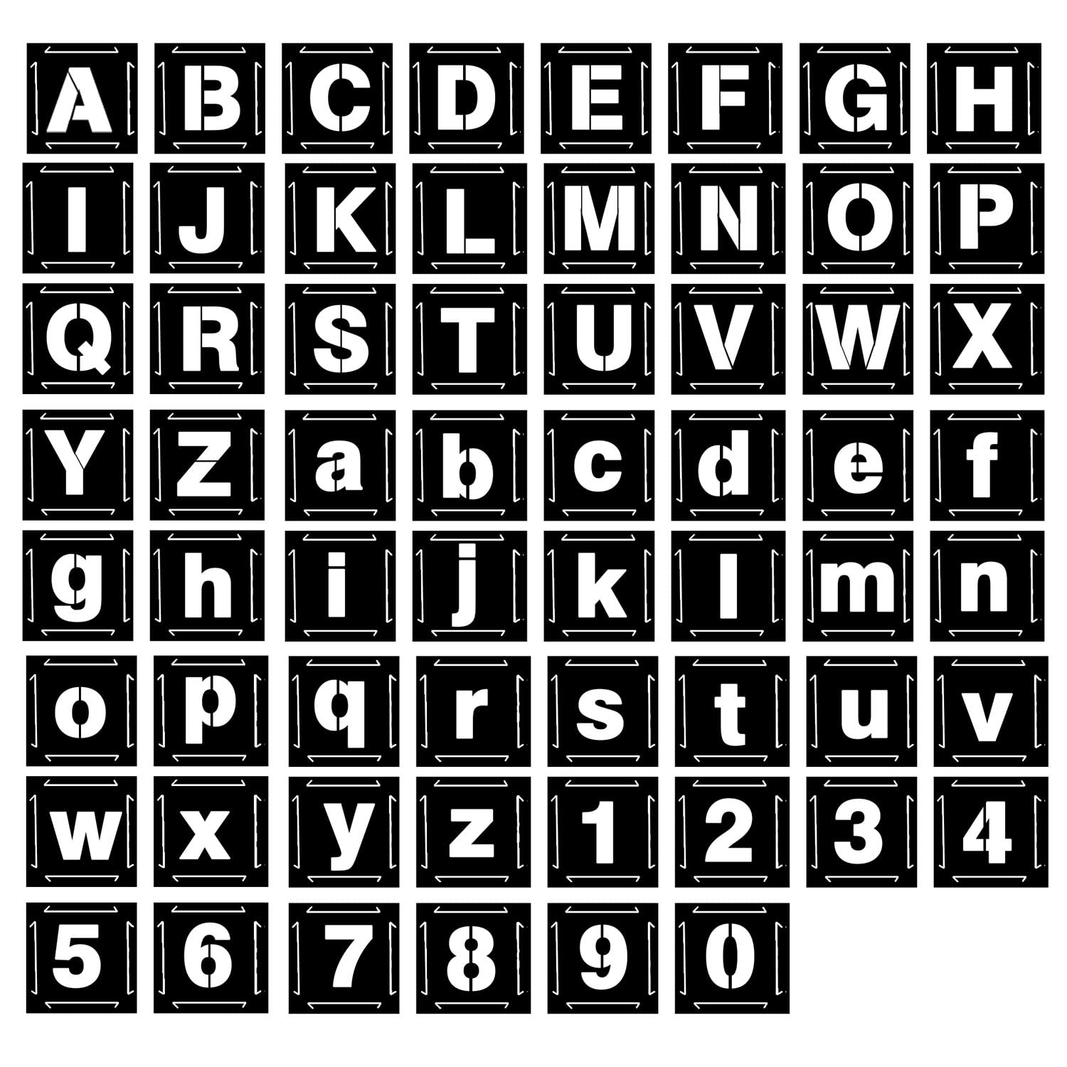 Amazon Eage 1 Inch Letter Stencils For Painting 62 Pcs Reusable Plastic Letter Number Stencils Interlocking Template Kit For Painting On Wood Wall Fabric Rock Chalkboard Signage Tools Home Improvement