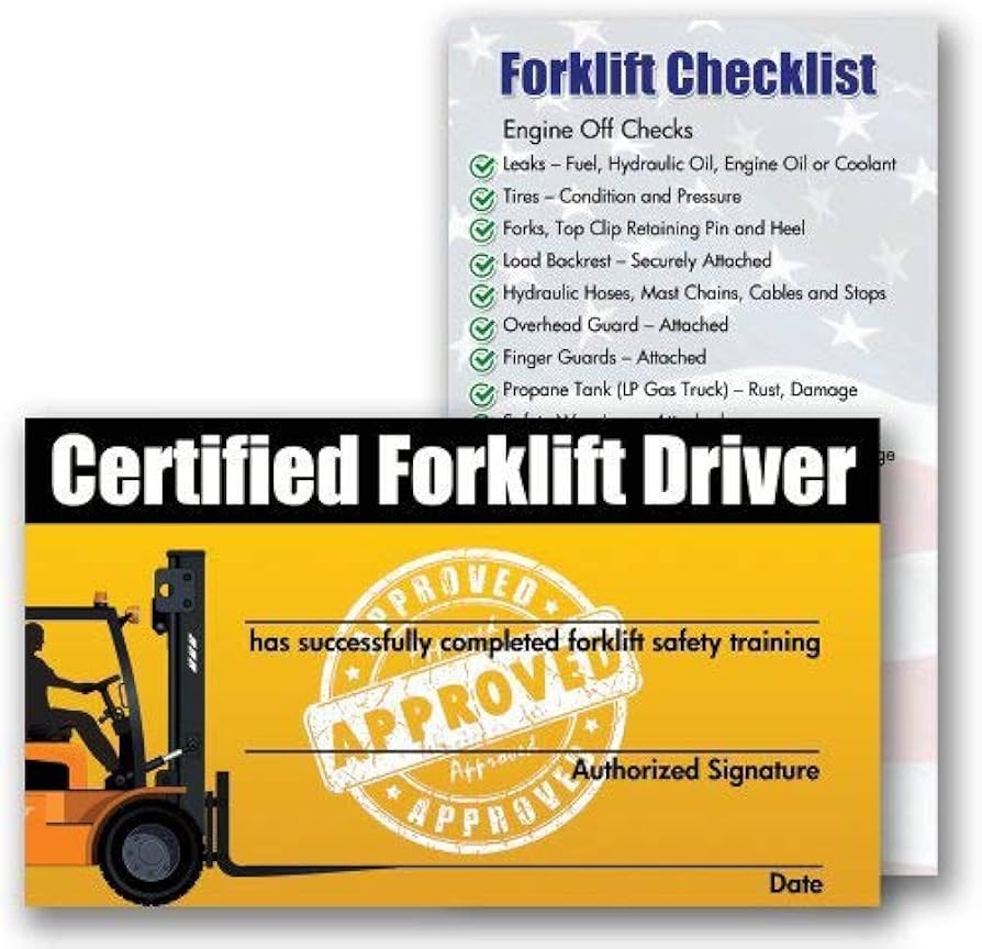Amazon Forklift Certification Training Cards Package Of 10 Certified Forklift Driver Card Forklift Operator Card For Training Forklift Certification Wallet Cards Forklift Training Card Industrial Scientific