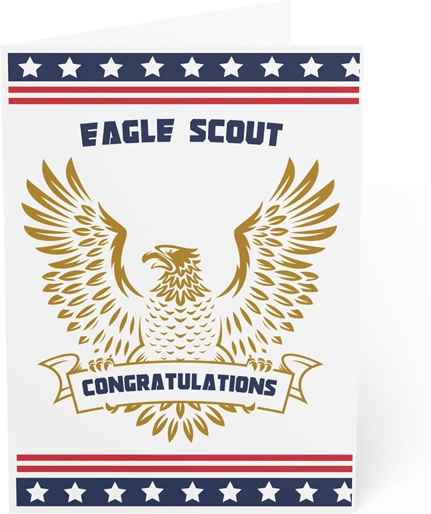 Amazon J J S TOYSCAPE Eagle Scout Congratulation Card Well Done Card For Eagle Scouts US Flag Patriotic Boy Scouts Card 5x7 Card With Envelope Blank Inside Eagle Scouts Office Products