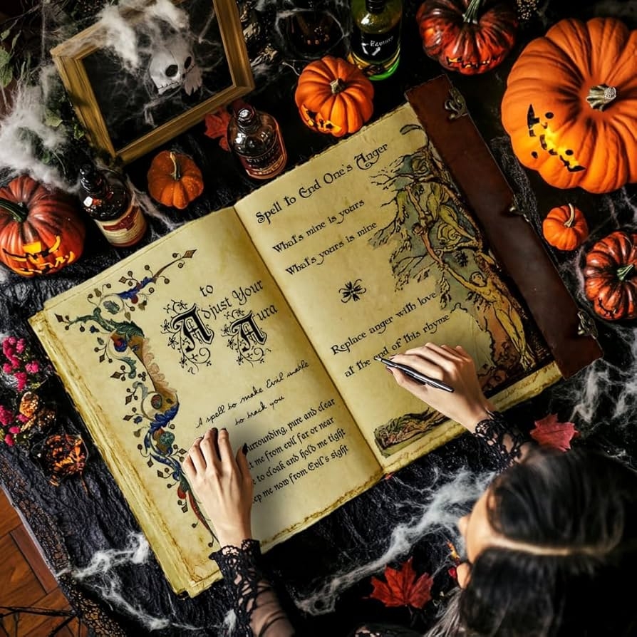 Amazon Large Hocus Pocus Halloween Decorations Book Of Spells Prop Halloween Decor Book Of Shadows Spell Book Witchy Gifts For Women Spellbook Leather Bound Journal Grimoire Witch Spooky Hocus Pocus Gifts