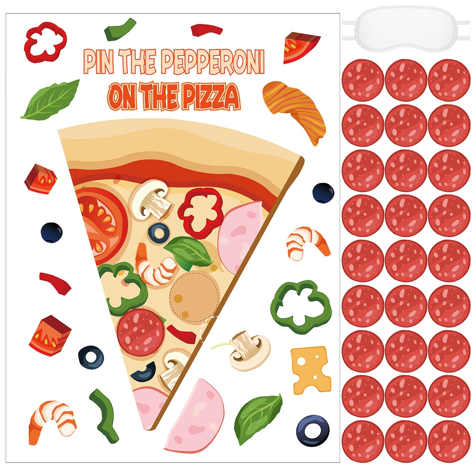 Amazon Mooliwe 38 Pcs Pizza Party Games Pin The Pepperoni On The Pizza Game Poster Stickers With Blindfolds Pizza Party Favor And Decoration For Boys And Girls Pizza Theme Birthday Party School